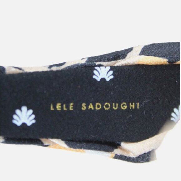 Lele Sadoughi Leopard Silk Knotted Headband Brown Cream NWOT